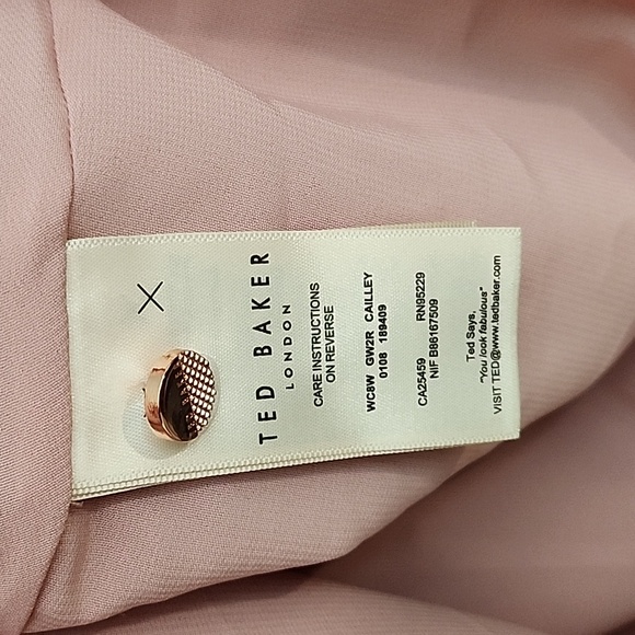 Ted Baker London Cailley Pink Embroidered Longsleeve Blouse Size 3/ 8 - Picture 3 of 16